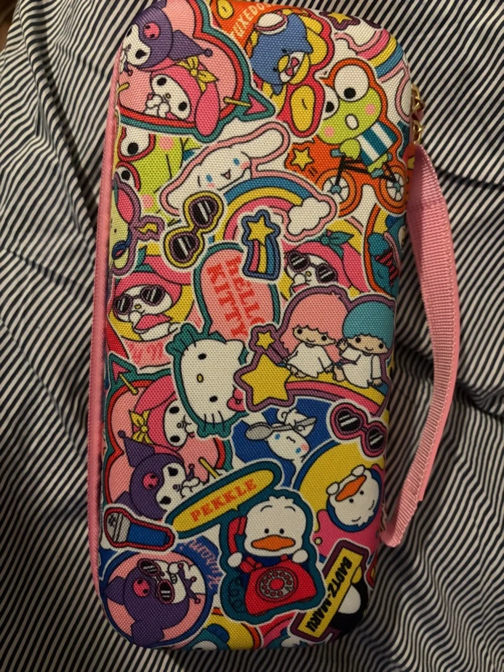 Sanrio Pink Multi-Color Character Print Handheld Console Case